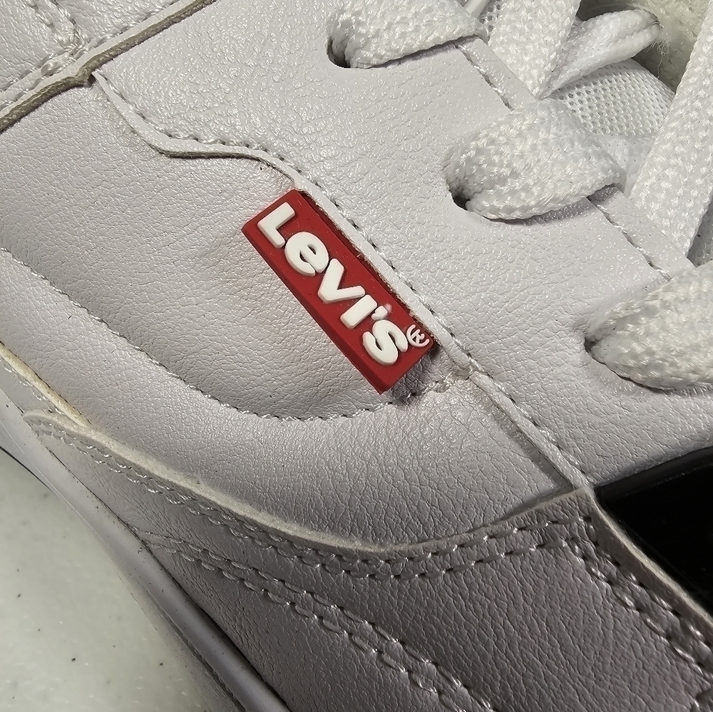 Levi's Mens 521 Mod Lo Pebbled Sneakers Low Top Casual White Black Size 12M - Picture 9 of 16